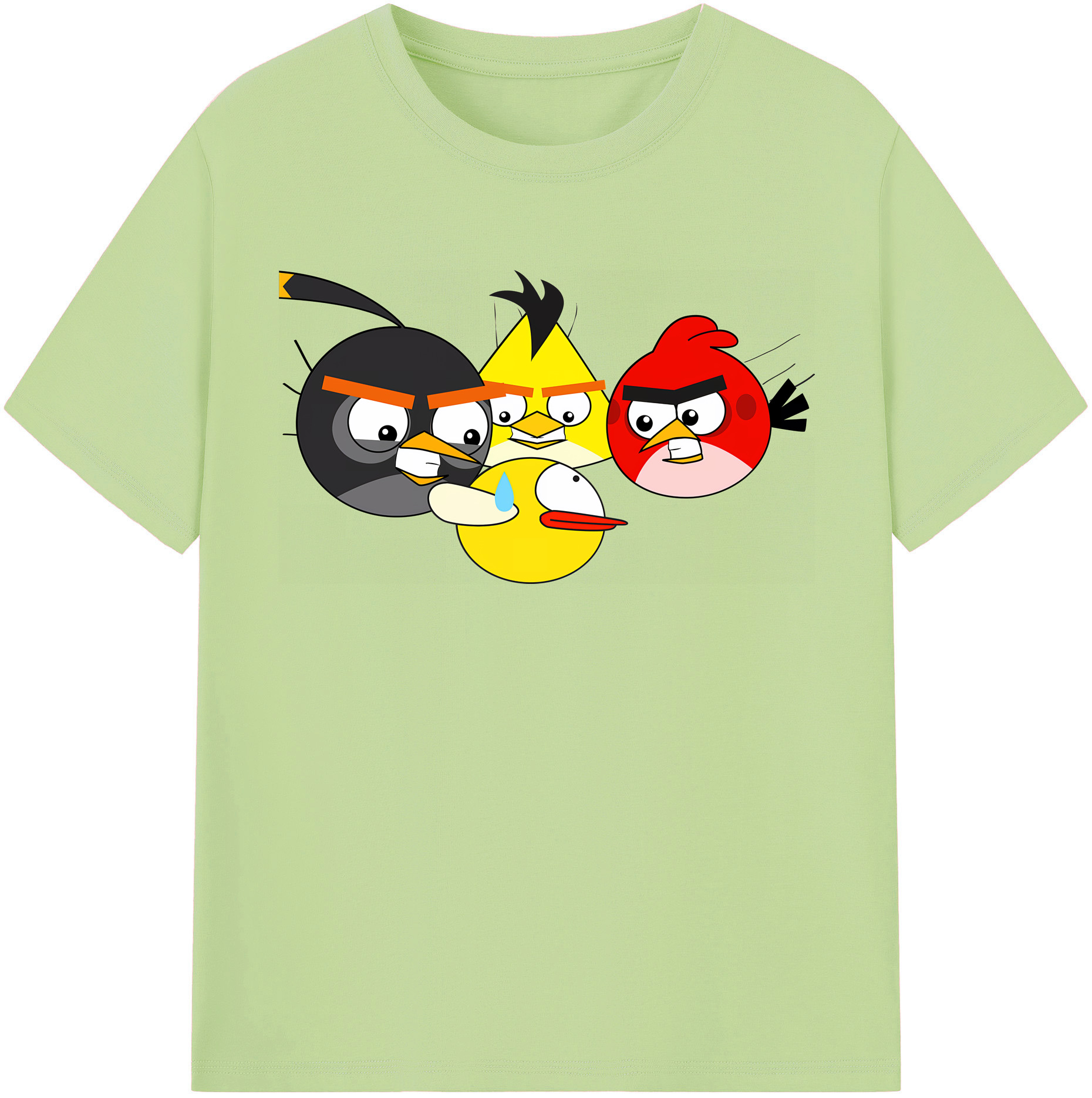 （画像用） Angry Birds アングリーバード 綿100％半袖Tシャツ（フロントプリント）
